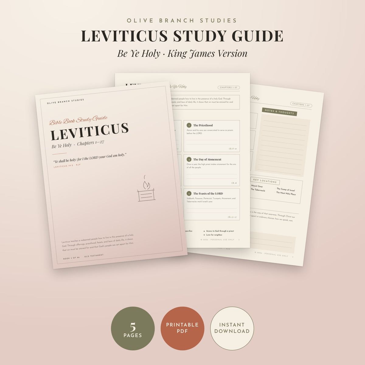Leviticus Bible Book Study Guide by Olive Branch Studies