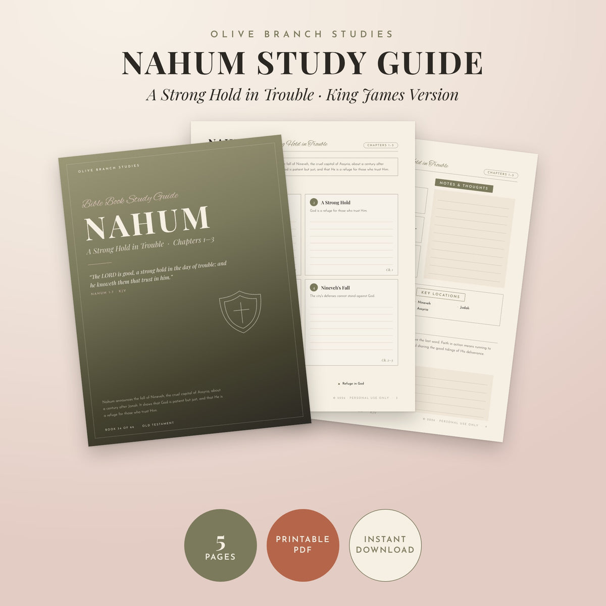 Nahum Bible Book Study Guide by Olive Branch Studies