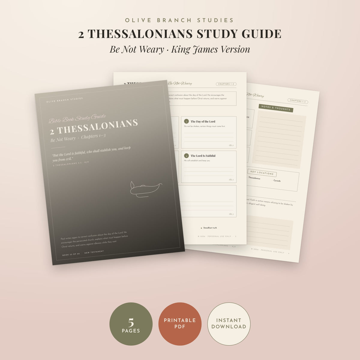 2 Thessalonians Bible Book Study Guide by Olive Branch Studies