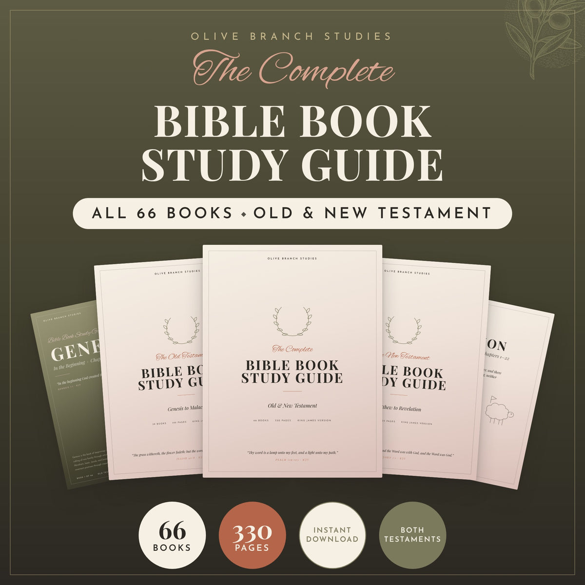 The Complete Bible Book Study Guide, all 66 books, Old and New Testament, by Olive Branch Studies